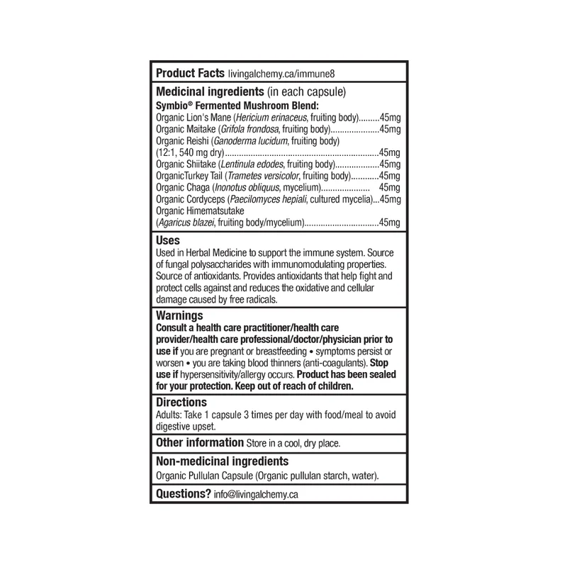Living Alchemy - MycoSynergy Mushrooms Immune 8 | 60 Capsules