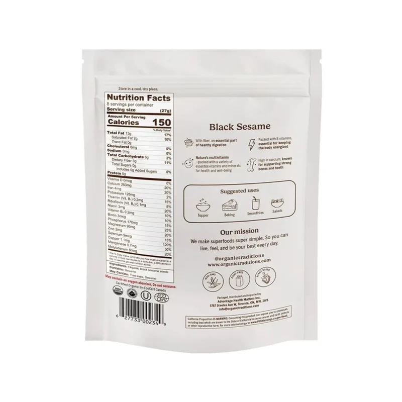 Organic Traditions - Black Sesame Seeds | 227 g