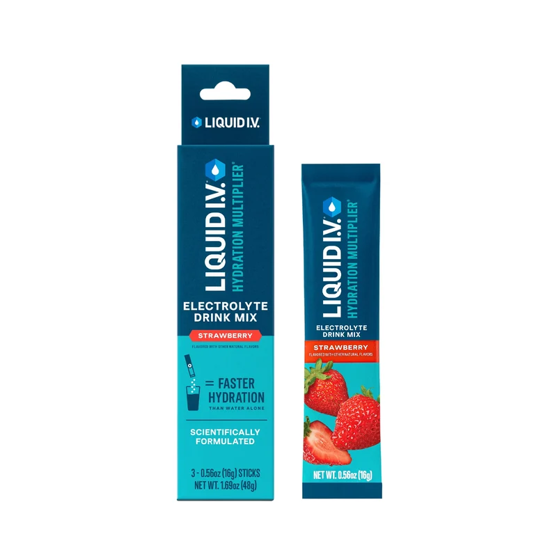 LIQUID IV - Electrolyte Drink Mix, Strawberry | 3 Count