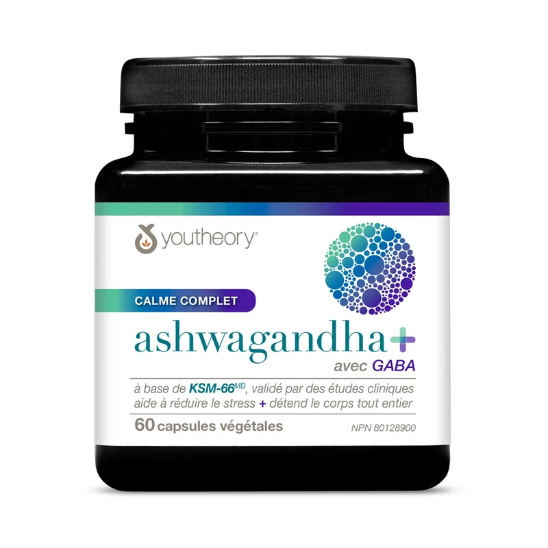 Youtheory - Ashwagandha+ with GABA | 60 Veg Capsules