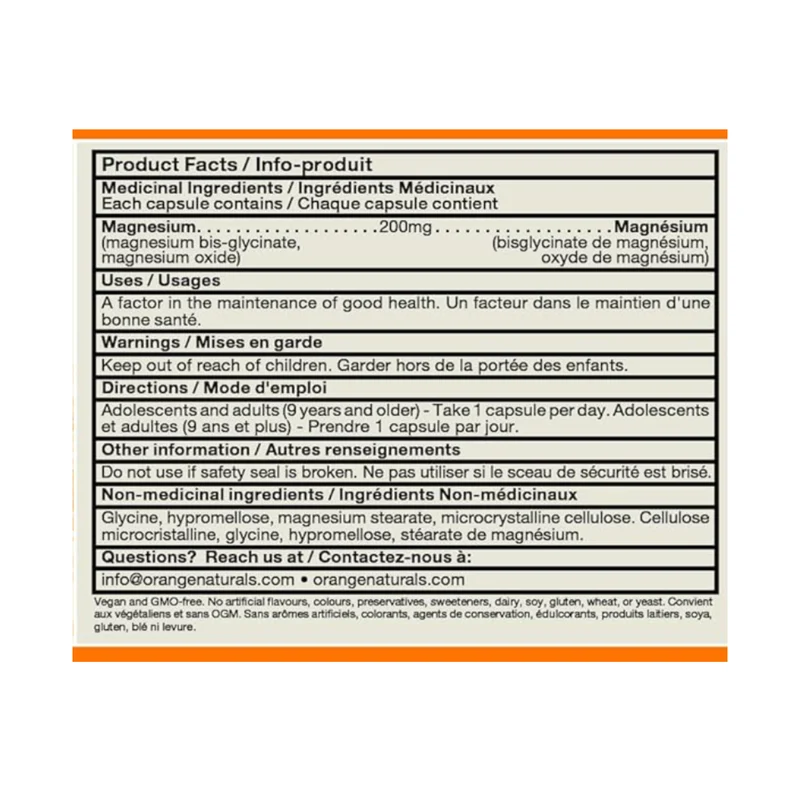 Orange Naturals - Magnesium Glycinate | 90 Capsules