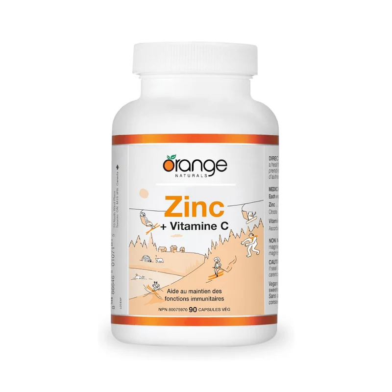 Orange Naturals - Zinc + Vitamin C 50 mg | 90 Capsules