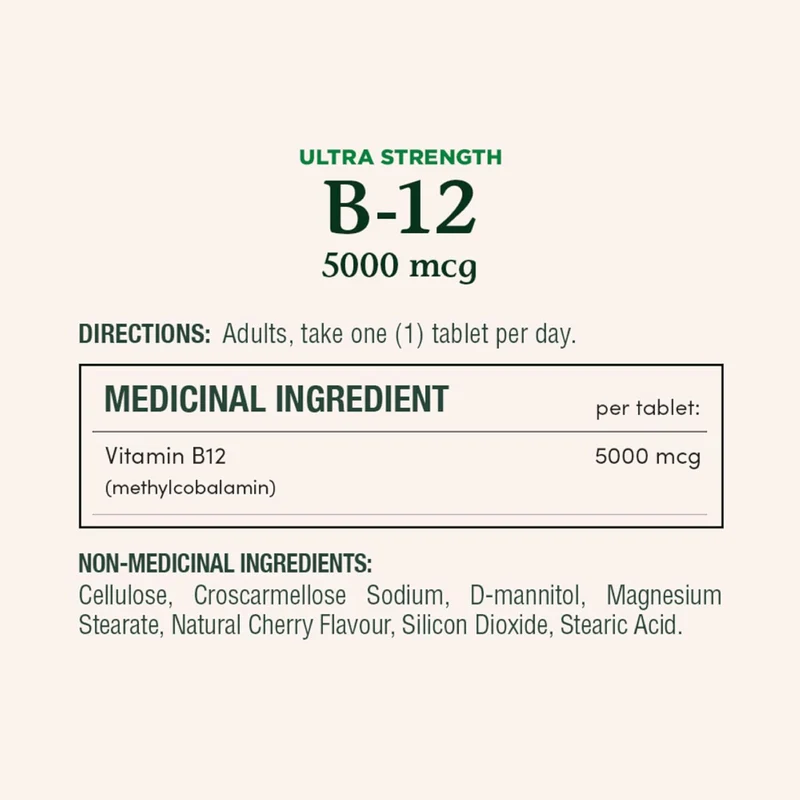 Nature's Bounty - Vitamin B12 5000 mcg | 45 Tablets