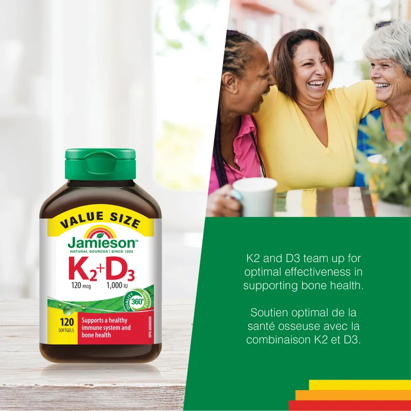 Jamieson - Vitamin K + D3 | 120 Softgels