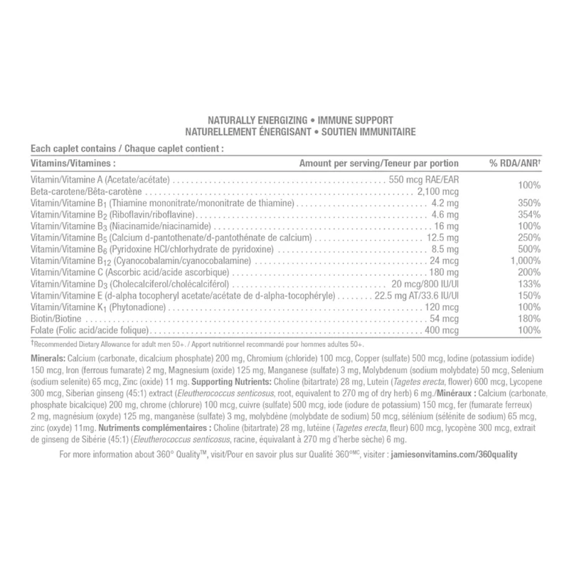 Jamieson - 100% Complete Multivitamin Men 50+ | 160 Caplets