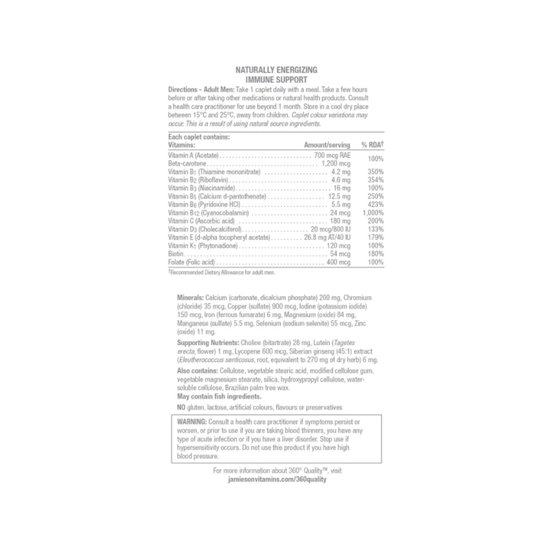 Jamieson - 100% Complete Multivitamin Men | 160 Caplets