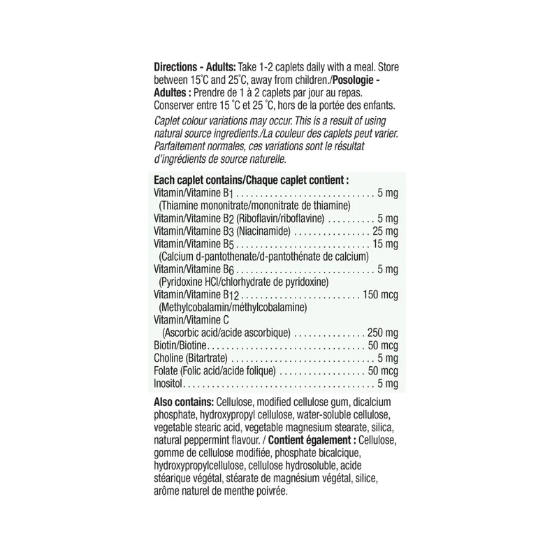 Jamieson - Vitamin B Complex with C 250 mg | 100 Tablets