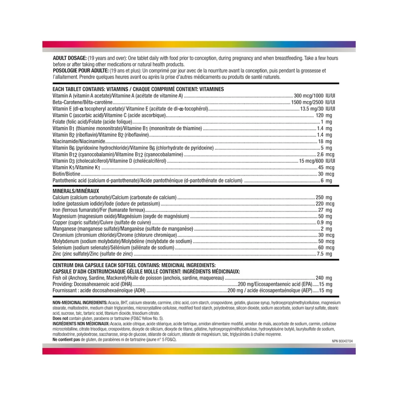 Centrum - Prenatal + DHA Combo | 60 + 60 Softgels