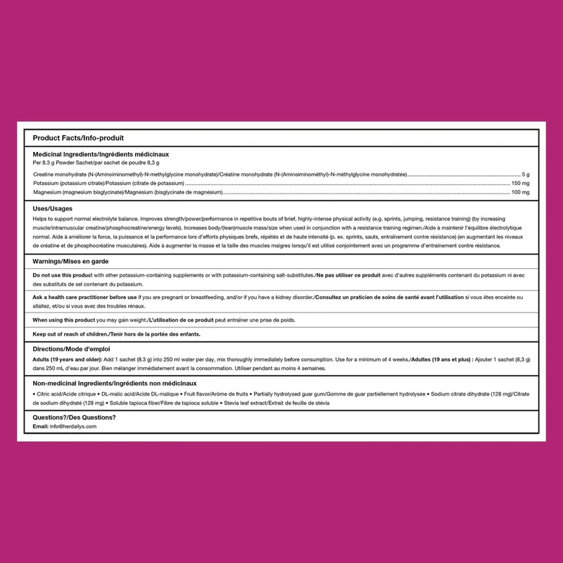 HER dailys - Creatine + Electrolyte Complex, Passionfruit | 30 Sachets x 8.3 g
