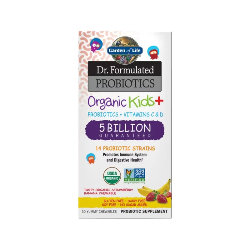Garden of Life - Dr. Formulated Organic Kids+ Shelf Stable, Strawberry Banana | 30 ct