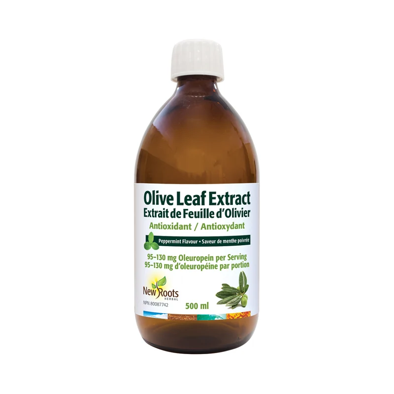 New Roots - Olive Leaf Extract 95–130 mg Oleuropein Per Dose | 500 mL