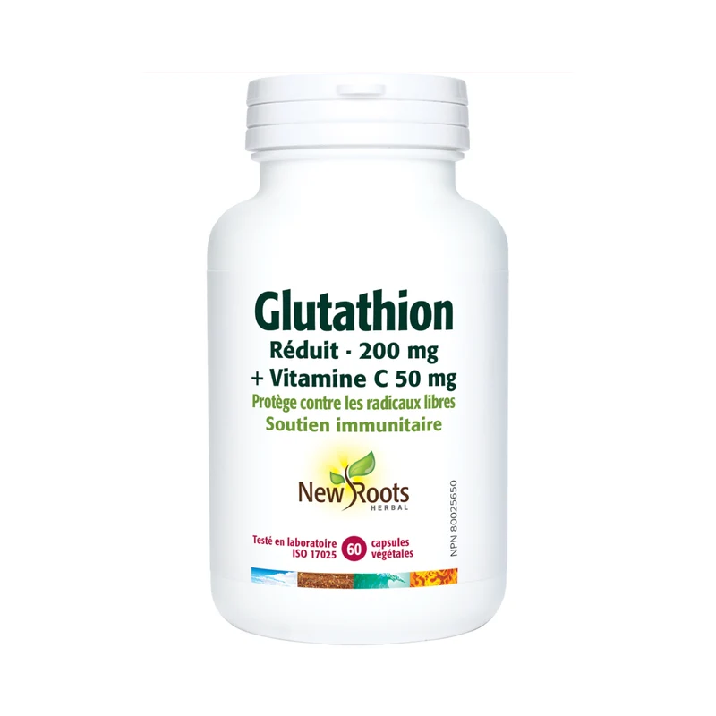 New Roots - Glutathione Reduced 200 mg + Vitamin C 50 mg | 60 capsules