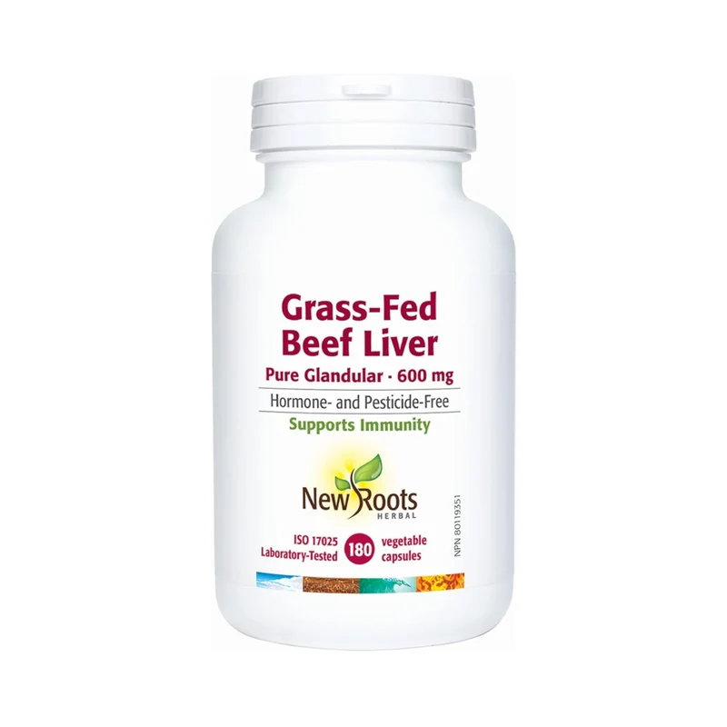 New Roots - Grass-Fed Beef Liver Pure Glandular 600 mg | 90 capsules