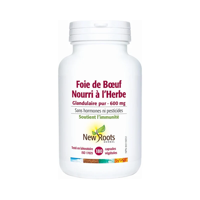 New Roots - Grass-Fed Beef Liver Pure Glandular 600 mg | 90 capsules