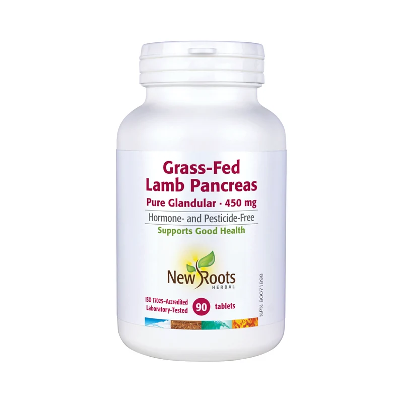 New Roots - Grass-Fed Lamb Pancreas Pure Glandular 450 mg | 90 tablets
