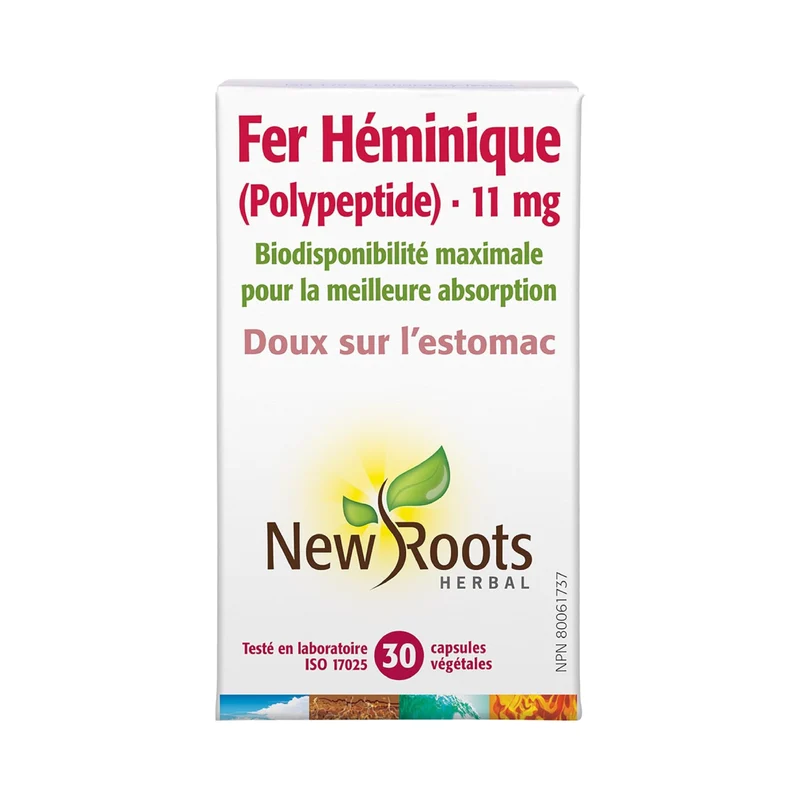 New Roots - Heme Iron (Bovine) Polypeptide 11 mg | 30 capsules