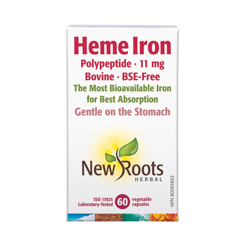 New Roots - Heme Iron (Bovine) Polypeptide 11 mg | 60 capsules