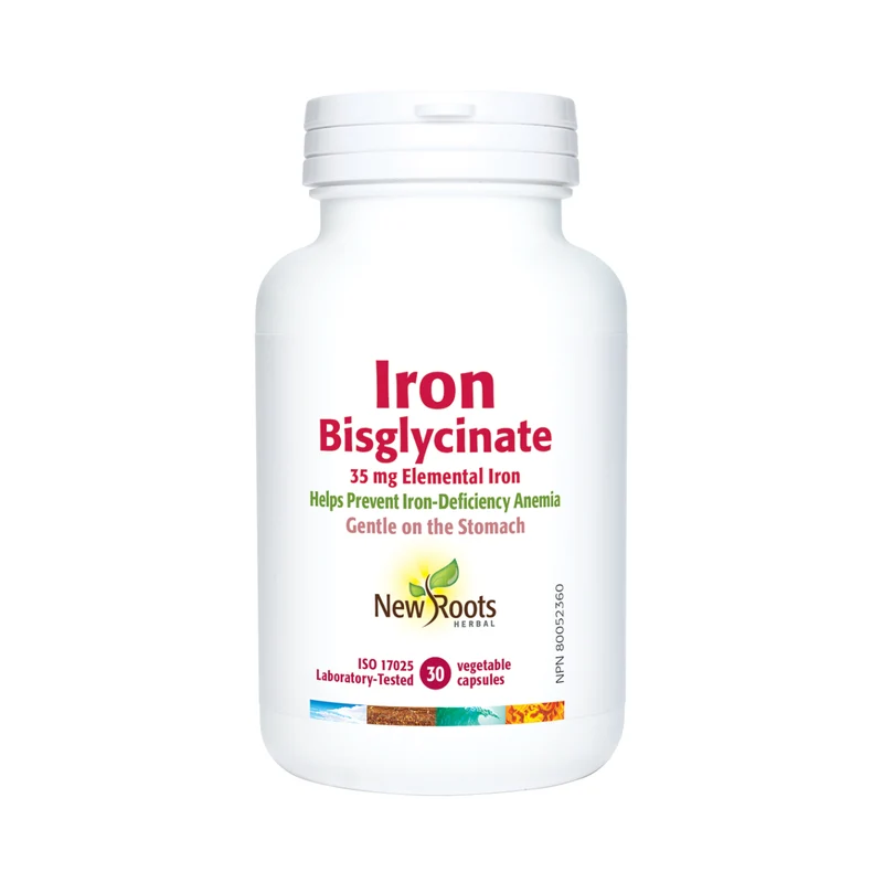 New Roots - Iron Bisglycinate 35 mg Elemental Iron | 30 capsules