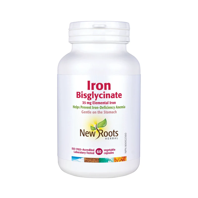 New Roots - Iron Bisglycinate 35 mg Elemental Iron | 60 capsules