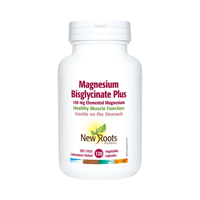 New Roots - Magnesium Bisglycinate Plus 150 mg Elemental Magnesium | 120 Capsules