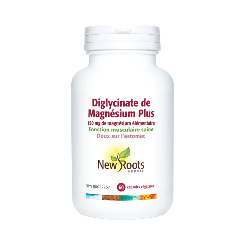 New Roots - Magnesium Bisglycinate Plus 150 mg Elemental Magnesium | 60 Capsules