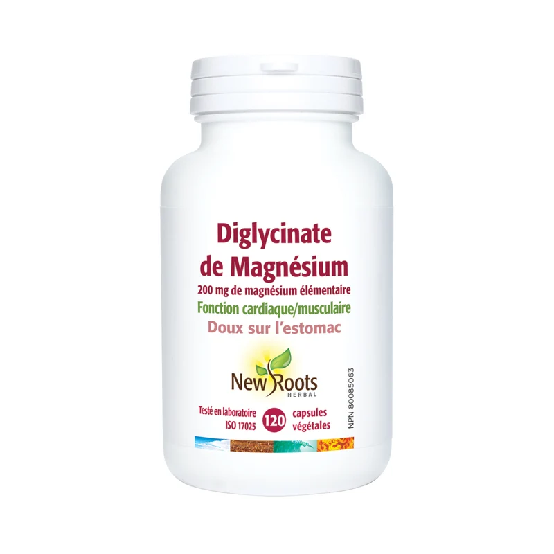 New Roots - Magnesium Bisglycinate 200 mg Elemental Magnesium | 120 Capsules