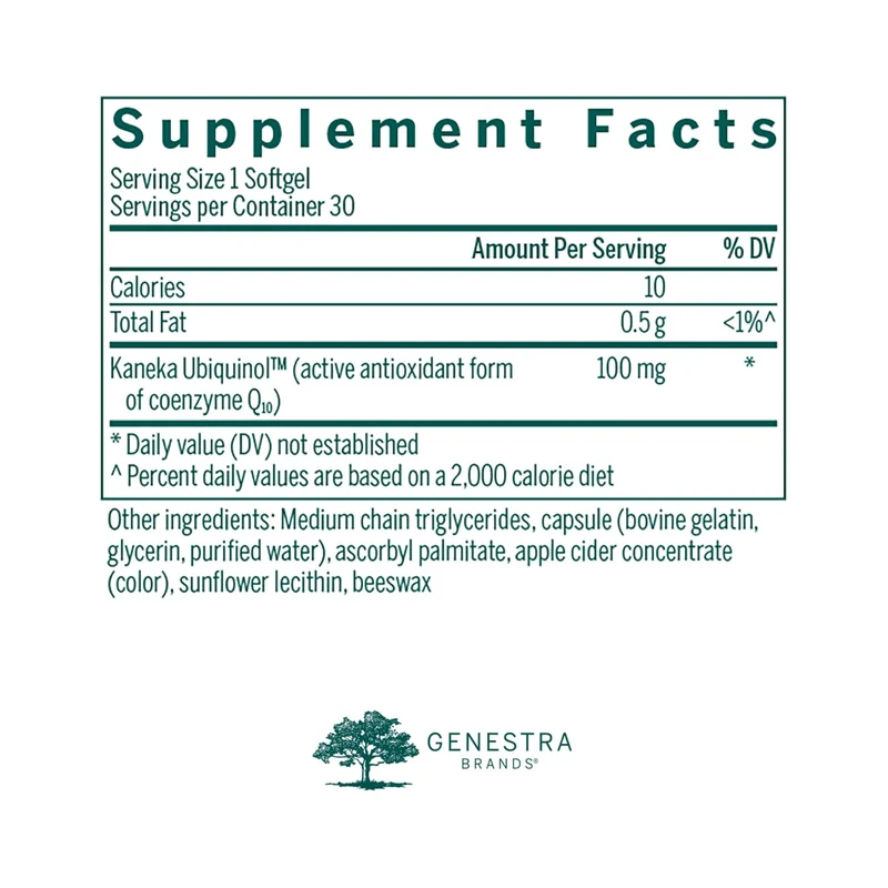 Genestra - Ubiquinol - 100 mg | 30 Softgels