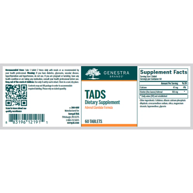 Genestra - TADS | 60 Tablets