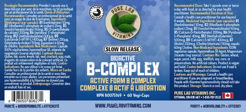 Pure Lab Vitamins - Slow Release Bioactive B Complex | 120 Vegi-Caps*