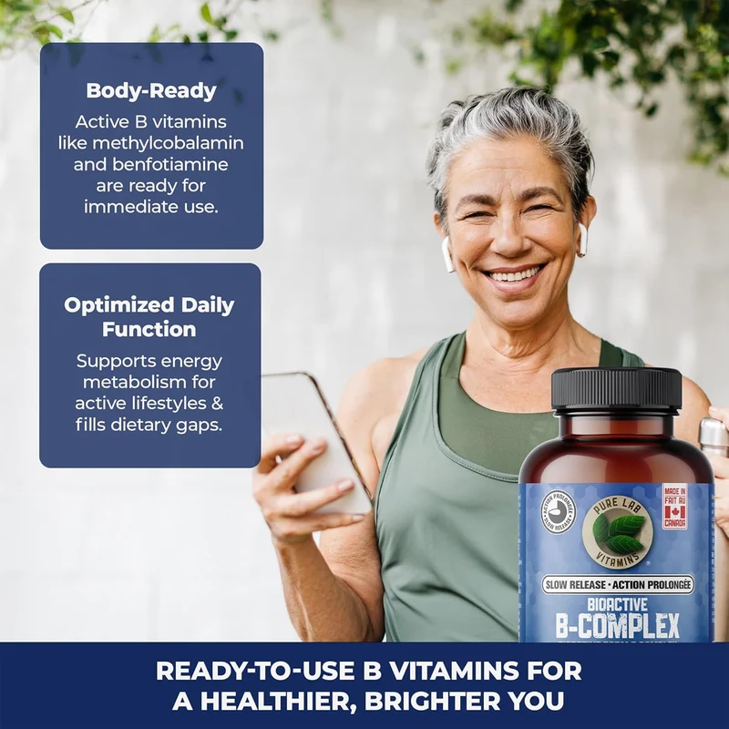 2-PACK! Pure Lab - Bioactive B Complex, Slow Release | 60 Capsules