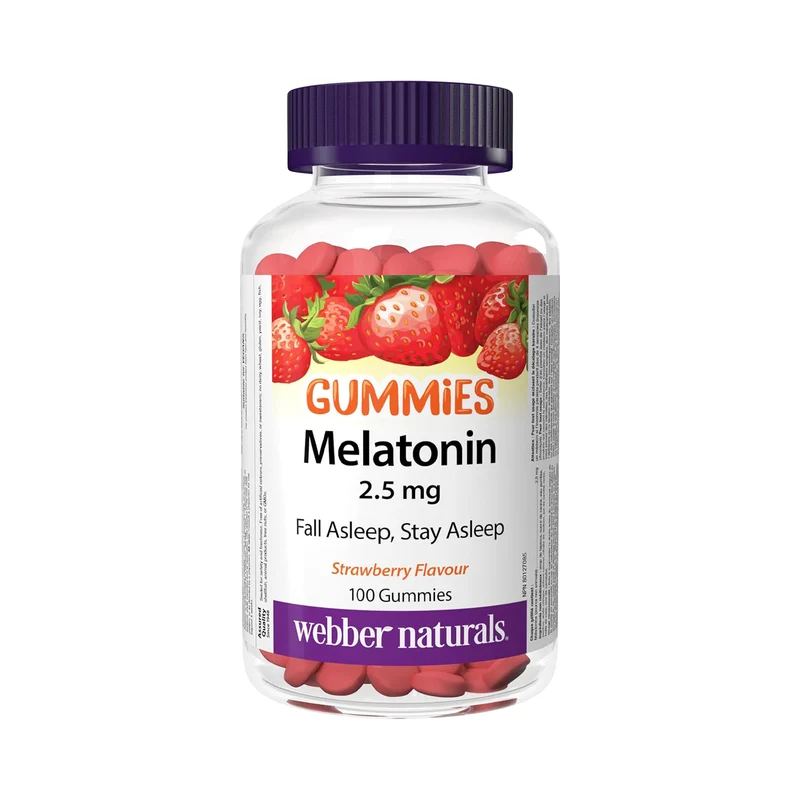 Webber Naturals - Melatonin 2.5 mg Gummies - Strawberry | 100 Gummies
