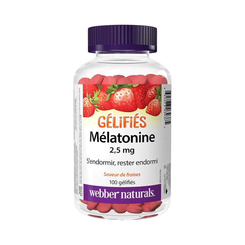 Webber Naturals - Melatonin 2.5 mg Gummies - Strawberry | 100 Gummies