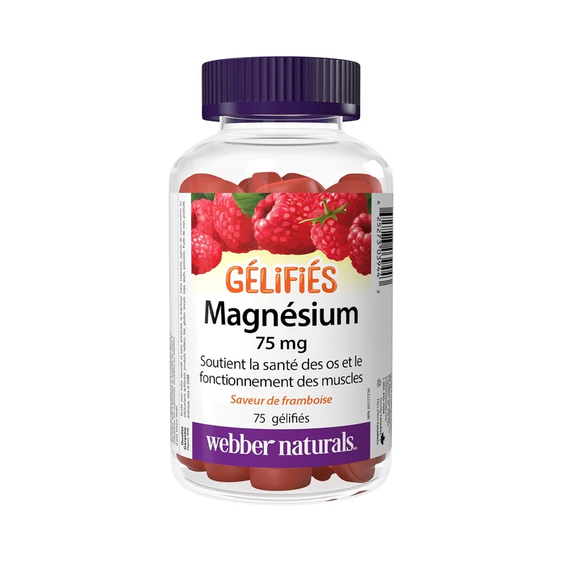 Webber Naturals - Magnesium 75 mg Gummies - Raspberry | 75 Gummies