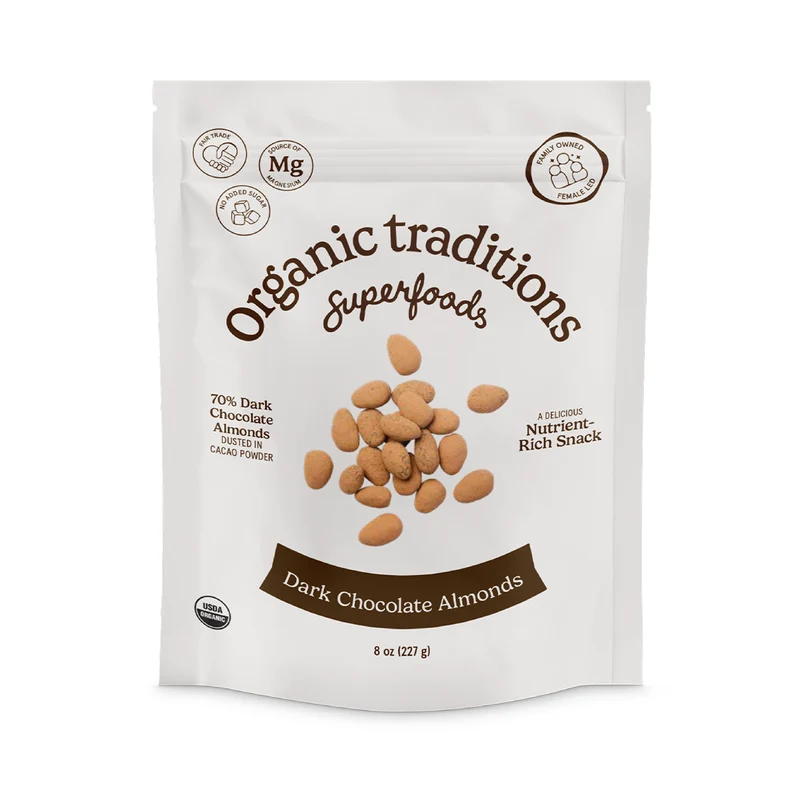 Organic Traditions - Almonds, Dark Chocolate | 227 g