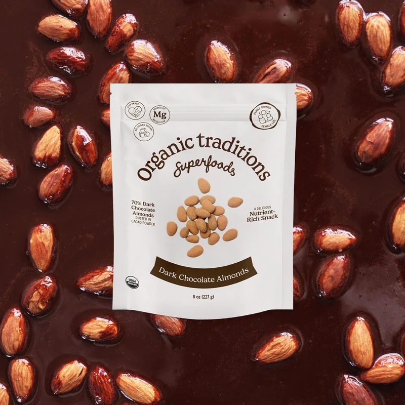 Organic Traditions - Almonds, Dark Chocolate | 227 g
