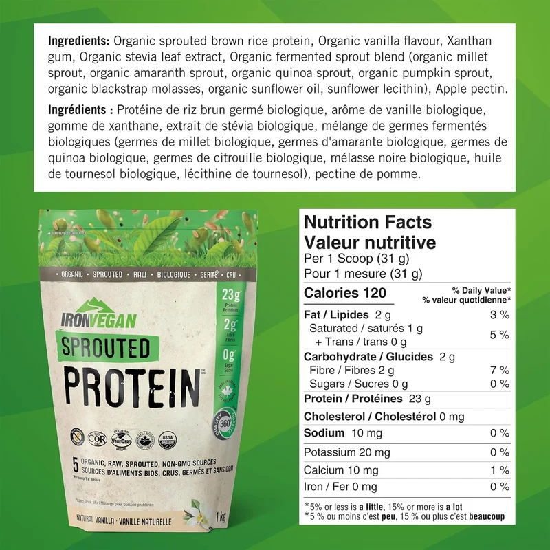 Iron Vegan - Sprouted Protein, Vanilla | 1 kg