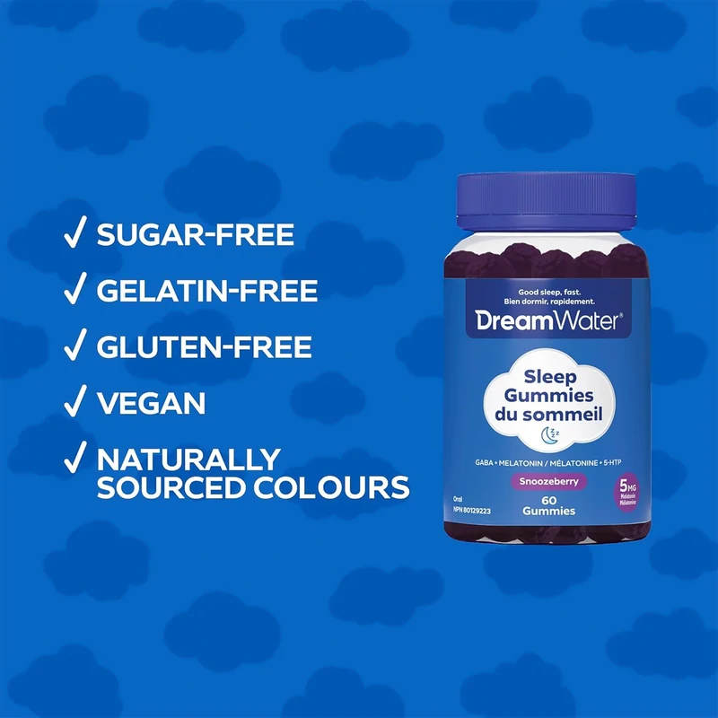 Dream Water - Sleep Gummies with Melatonin 5 mg - Snoozeberry | 60 Gummies