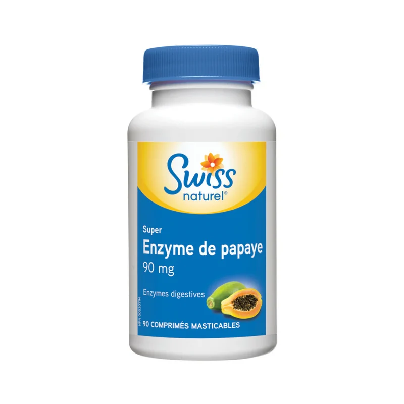 Swiss Natural - Papaya Enzyme 90 mg | 90 Chewable Tablets
