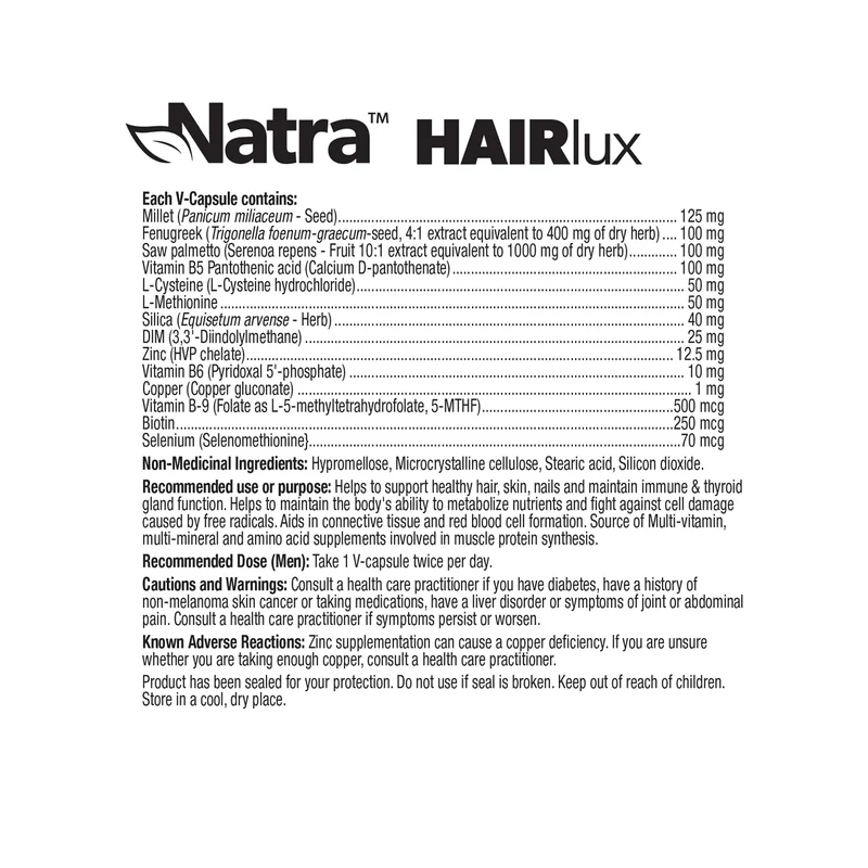 Natra - MenOnly HAIRlux | 60 Capsules