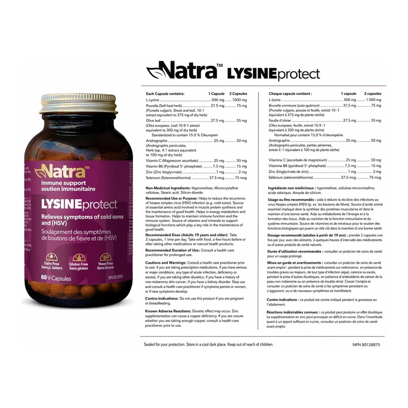 Natra - LYSINEprotect | 60 Capsules