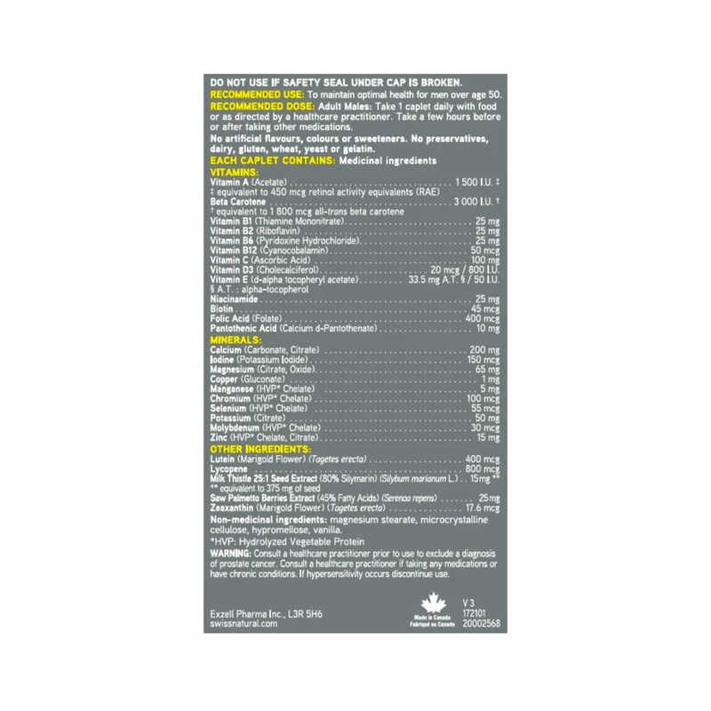 Swiss Natural - Total One Multivitamin Men 50+ | 90 Caplets