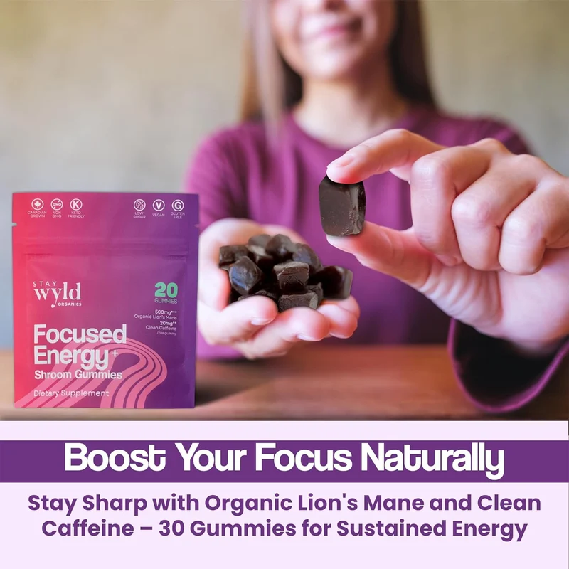 Stay Wyld - Focused Energy Mushroom Gummies | 30 Gummies