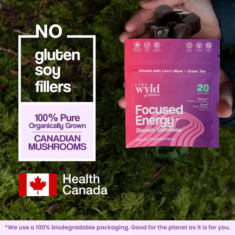 Stay Wyld - Focused Energy Mushroom Gummies | 30 Gummies