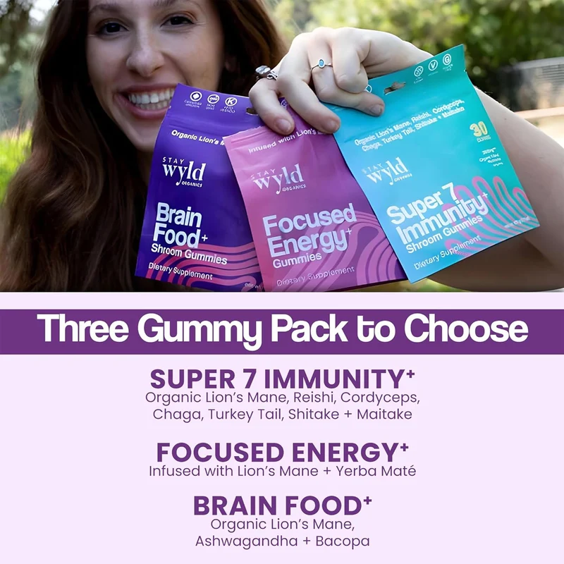 Stay Wyld - Focused Energy Mushroom Gummies | 30 Gummies