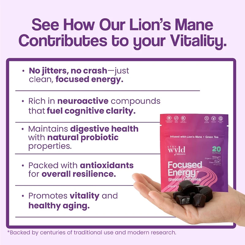 Stay Wyld - Focused Energy Mushroom Gummies | 30 Gummies