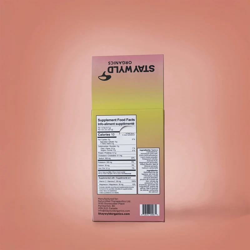 Stay Wyld - Electrolyte Drink Sticks, Peach Flavour | 20 Pack