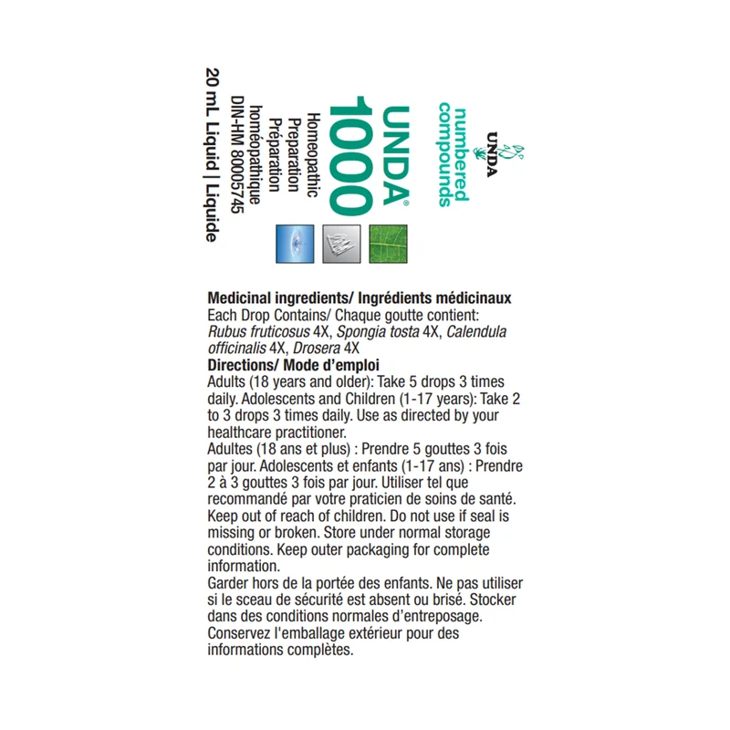 UNDA - Homeopathic Preparation #1000 | 20 mL