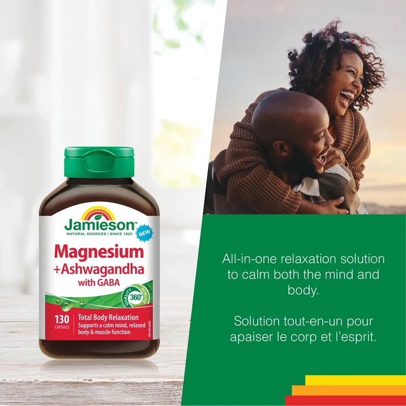Jamieson - Magnesium + Ashwagandha with GABA | 130 Capsules