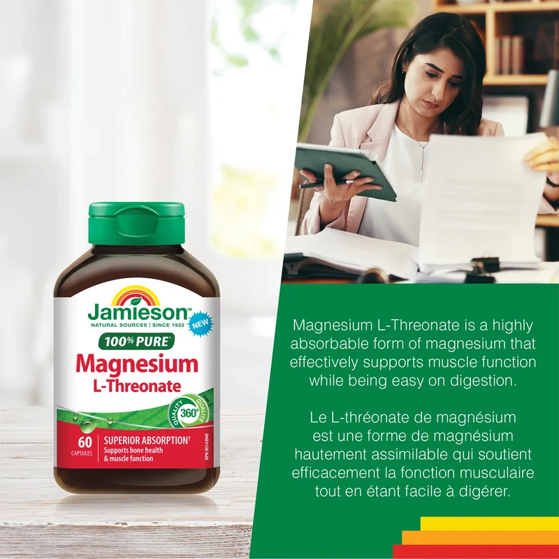 Jamieson - 100% Pure Magnesium L-Threonate | 60 Capsules