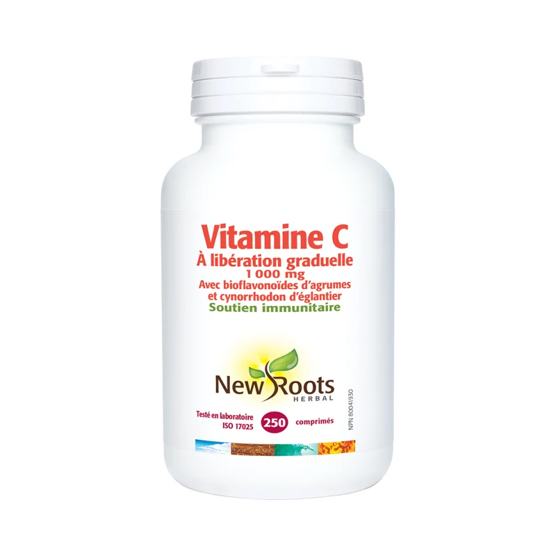 New Roots - Time Release Vitamin C 1,000 mg With Citrus Bioflavonoids And Rose Hips | 250 Tablets